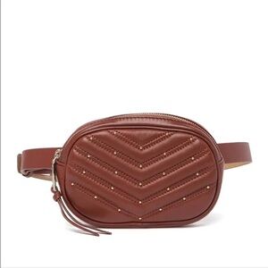 Rebecca Minkoff Studded Leather Belt Bag in brown leather M
